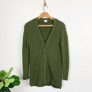 Cabi Women’s Green Aerial Knit Button Front Cardigan Sz XXS